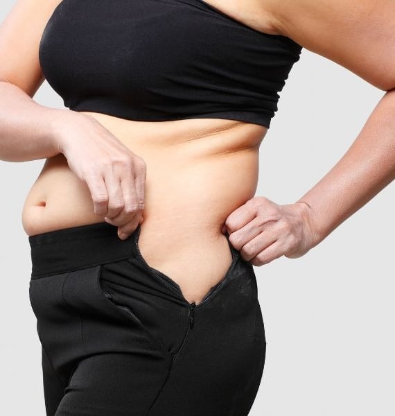 a woman with a belly
