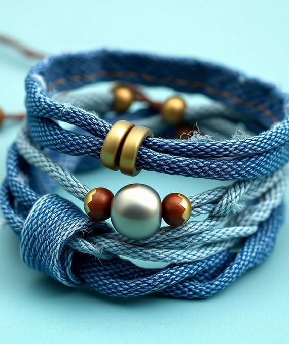 denim frayed bracelet