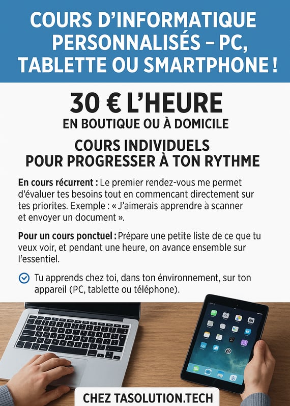 Cours d'informatique sur sospel prix