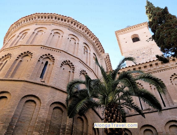 Mudejar arches on the round building of Iglesia de San Miguel in Toledo