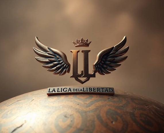 a large globe with wings on top of a globe