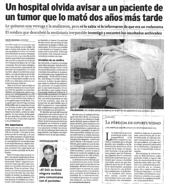 retraso diagnóstico de cáncer negligencia médica