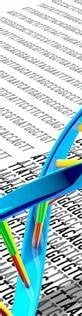 DNA Helix on top of Printed-out DNA Sequence