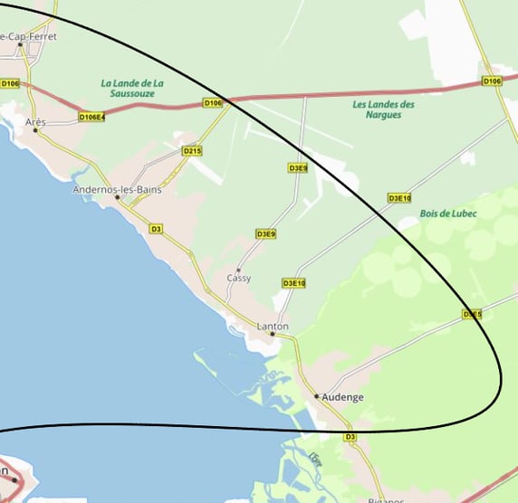 carte du Bassin d'Arcachon