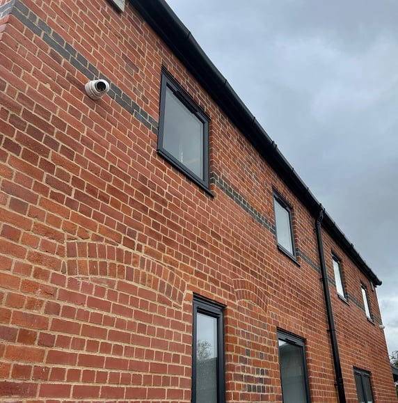 row of windows on a business in malvern cleaned by keystones property care