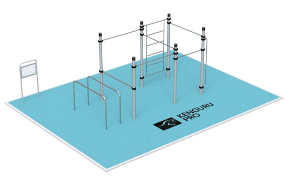 Terrain de Street Workout Kenguru Pro, idéale pour entraînement en extérieur.