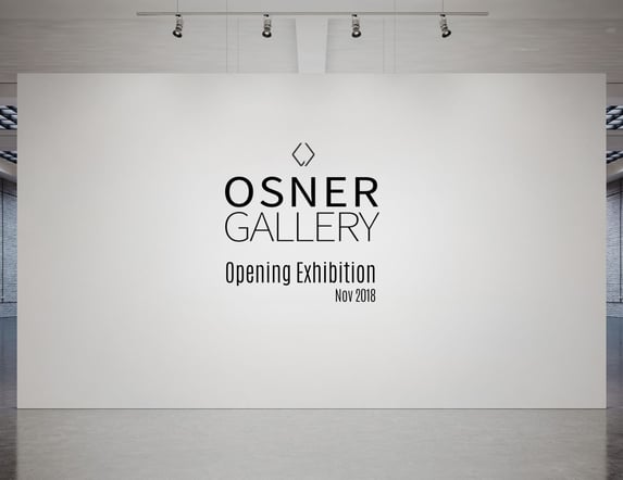 sner Gallery Opening Exhibition poster showing a minimalist gallery wall with spotlighting, marking the launch of the gallery
