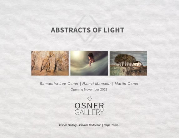 Abstracts of Light exhibition brochure featuring artworks by Samantha Lee Osner, Ramzi Mansour, and Martin Osner