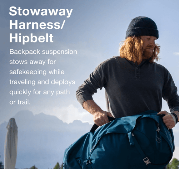 Man using Osprey Farpoint 40 for travel
