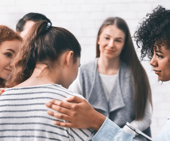 Women participating in virtual support group for body image and self-esteem