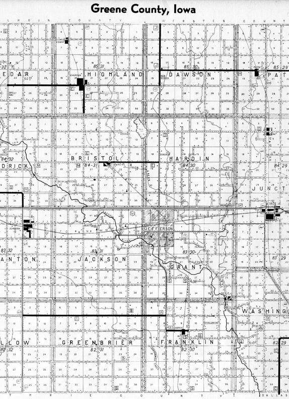 A map of Greene county, Iowa, showing the townships thereof