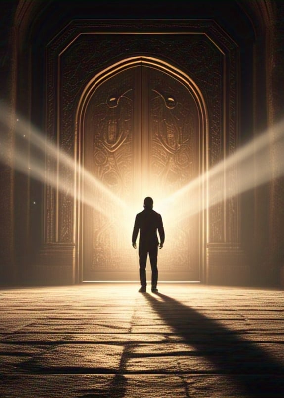 Ancient door symbolising stepping into a new horizon