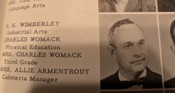 1961 Ozona High School Annual photo of RK Wimberley
