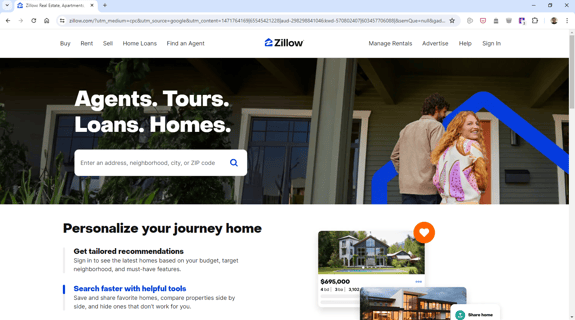 Zillow.com es otro sitio que te ayudara a encontrar un departamento o casa en venta o renta.