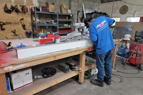 One of our employees working hard