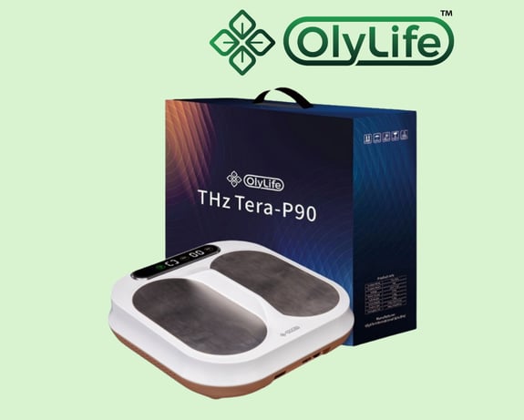 produk OlyLife THz Tera-P90 terapi kaki berbasis teknologi PEMF dan Terahertz
