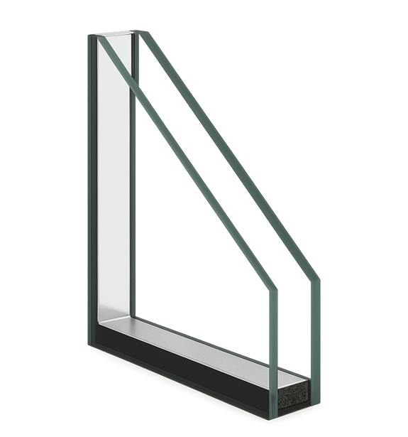 Double glazing options display showing clear, tinted and Low-E glass, Auckland showroom, New Zealand