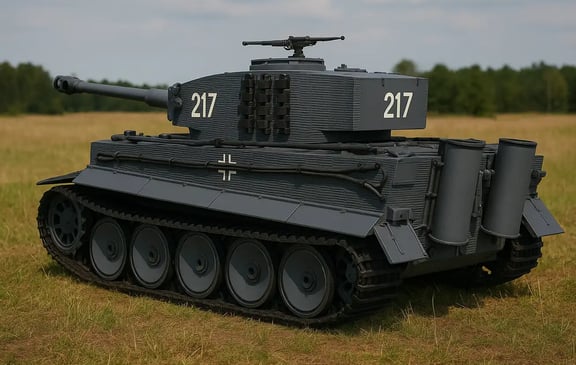 Tanque Tiger visto de atrás