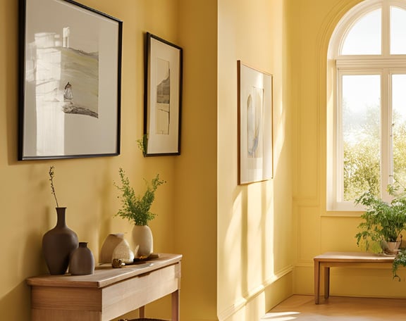 color drenching foyer or entryway
