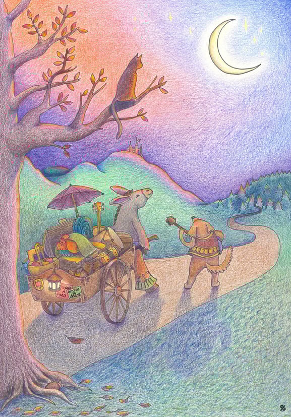 Illustration crayon de couleur contrepartie Tout un Tas de Trucs