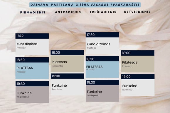 Grupinių treniruočiū vasaros tavrkarašti Dainavoje, Partizanų g.190a