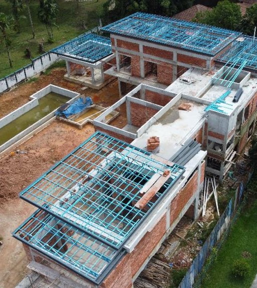 A 15,000 square foot built-up area Bangalow construction project by Shockwave Builders.