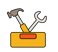 a toolbox with a hammer and wrench or spanner