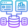 Vector icon of interconnected databases and gear for data engineering pipelines