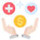 Close-up of two hands holding a coin.