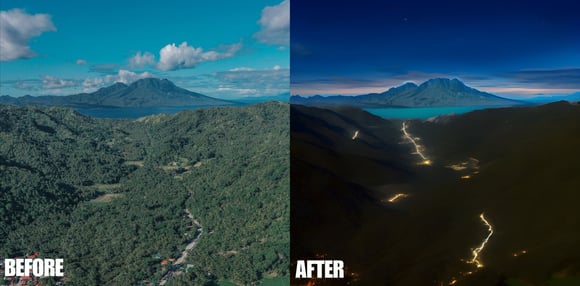 Drone Image Before and After