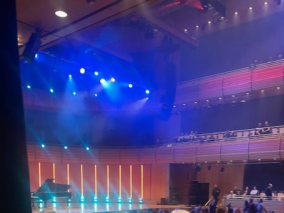 Interior of Glasshouse International Centre for Music before The Piano final concert on Channel 4