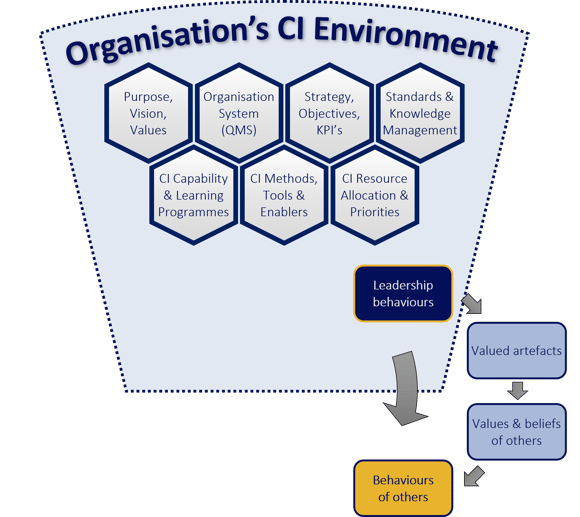 A diagram representing The CI Environment from the perspective of CI practitioners.