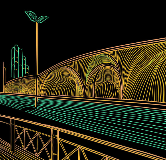 Représentation graphique d'un espace urbain en transformation