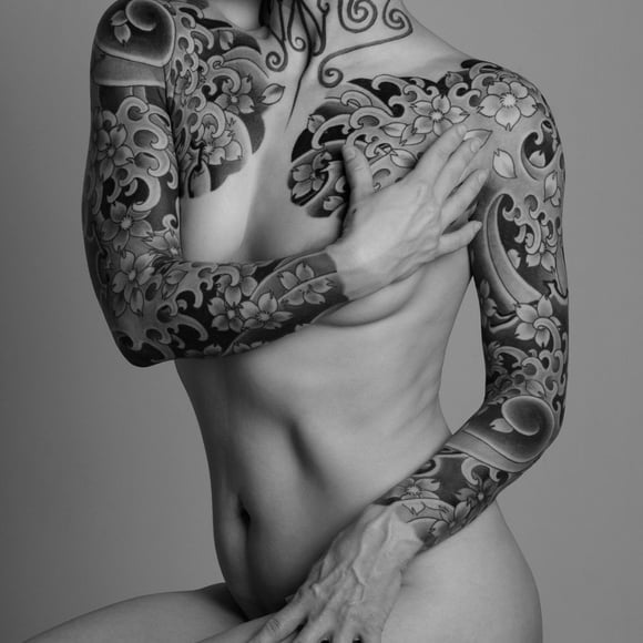 sakura tattoo sleeve germany artist japanese