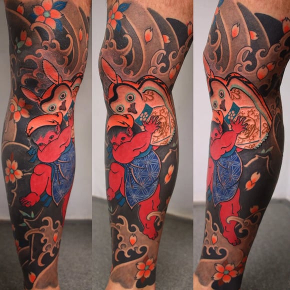 sakura tattoo sleeve germany artist japanese kintaro