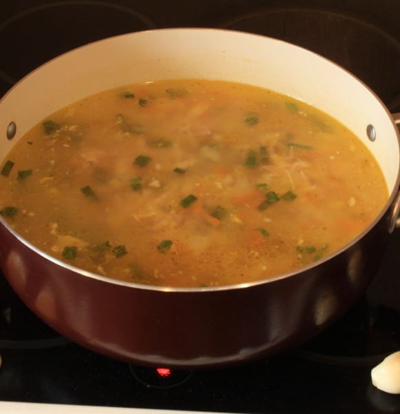 simmering gumbo stock