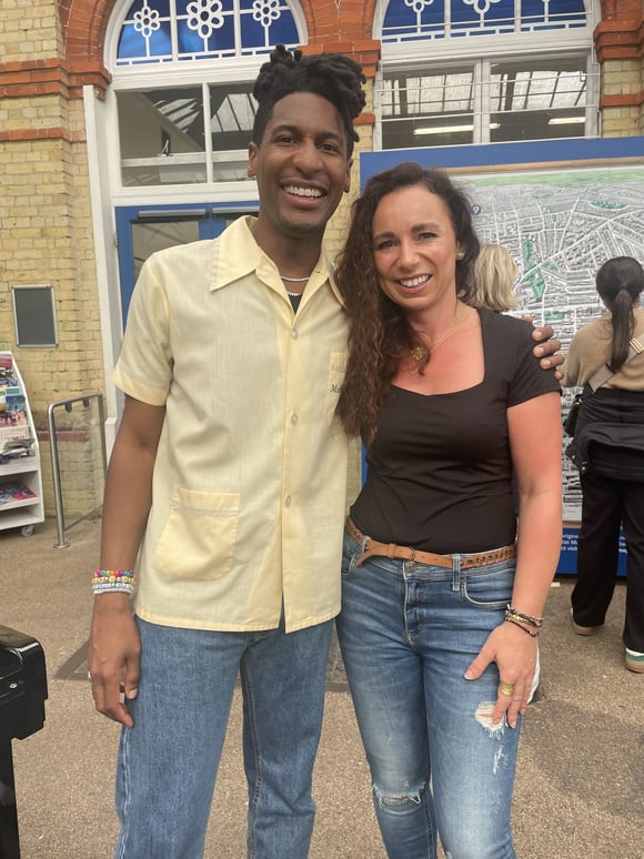 Jon Batiste and Helen Spooner at Brighton Station for The Piano on Channel 4