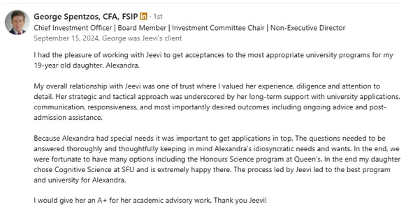 Recommendations from client - George Spentzos