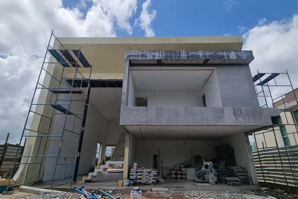 Foto da obra do Projeto Estrutural Residência Alto Padrão em Alphaville - Pernambuco.