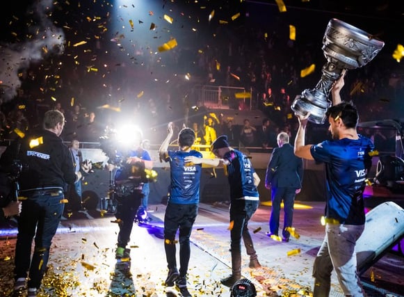 Gaming team celebrating