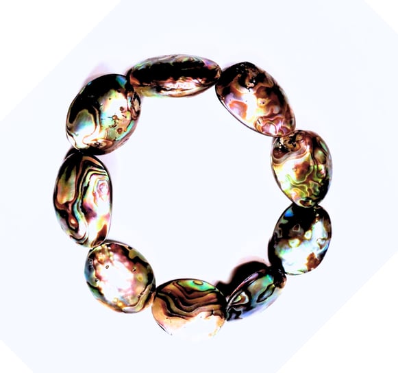 Abalone shell semiprecious stone bracelet