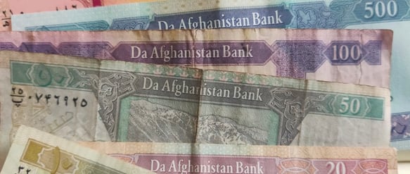 Afghani notes in different denominations