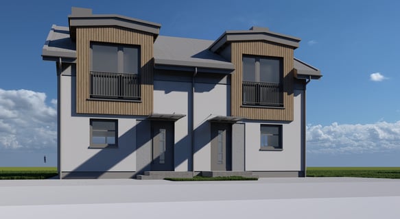 a house with a large window and a sky view