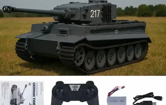Tanque Tiger a control remoto con accesorios