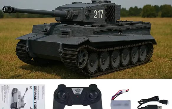 Tanque Tiger a control remoto con accesorios