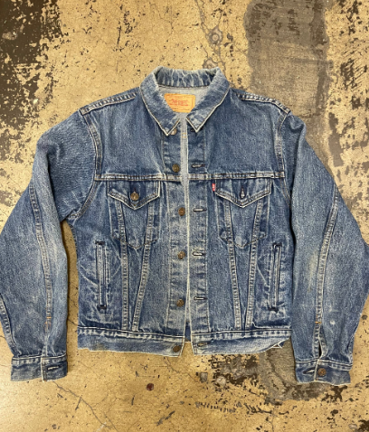 a denim jacket with a denim jacket and a denim jacket