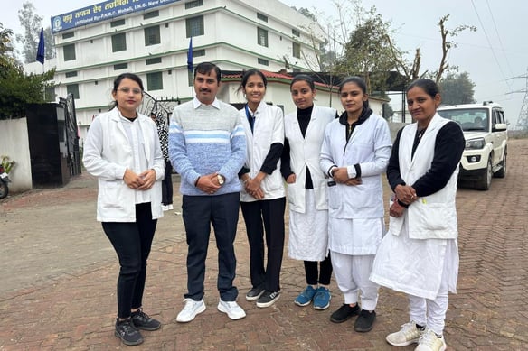 Students of hisar institute of nursing with the director