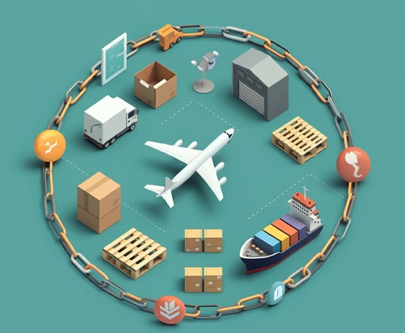 Representation of supply chain elements such as transport and packaging