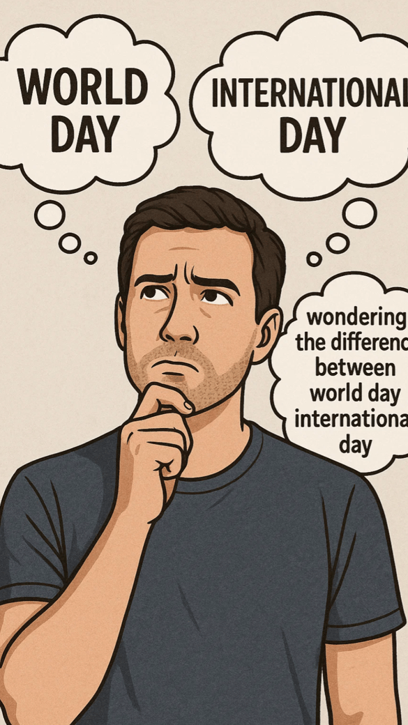 Un homme se demande la différence entre journée mondiale et journée internationale