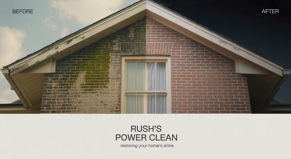 before and after photo of house soft washing in Dayton, Ohio